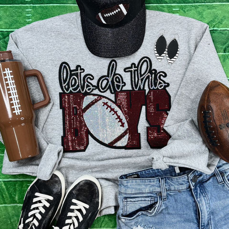 Lets Do This Boys Sequin Crewneck