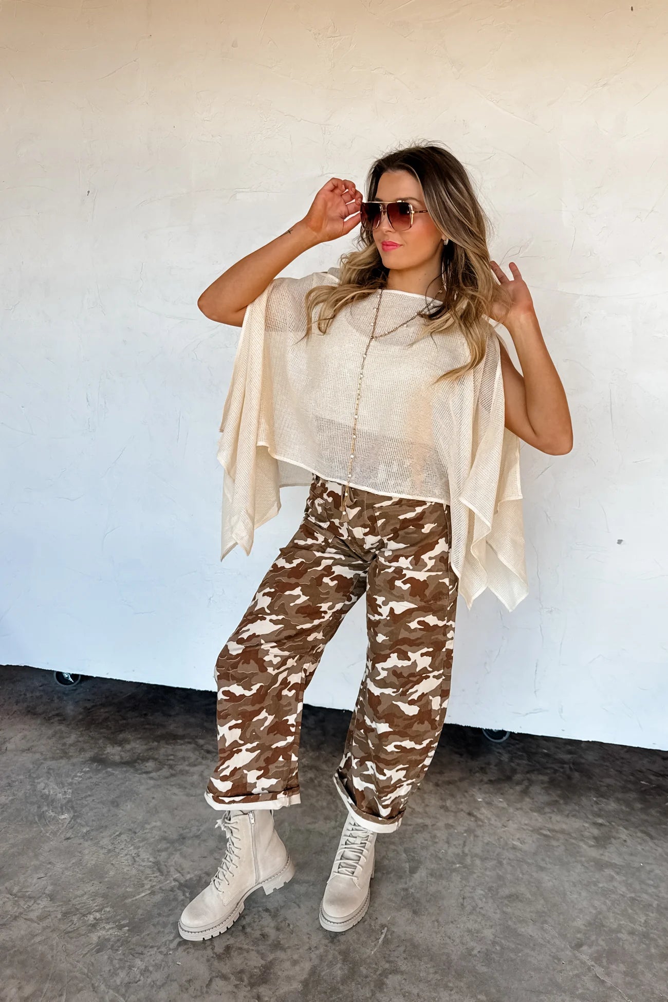 PREORDER- DESERT BROGAN CAMO BARREL JEANS
