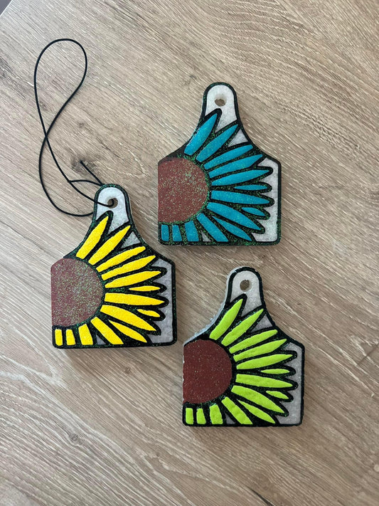 Sunflower Cow Tag Freshie Scents A to G