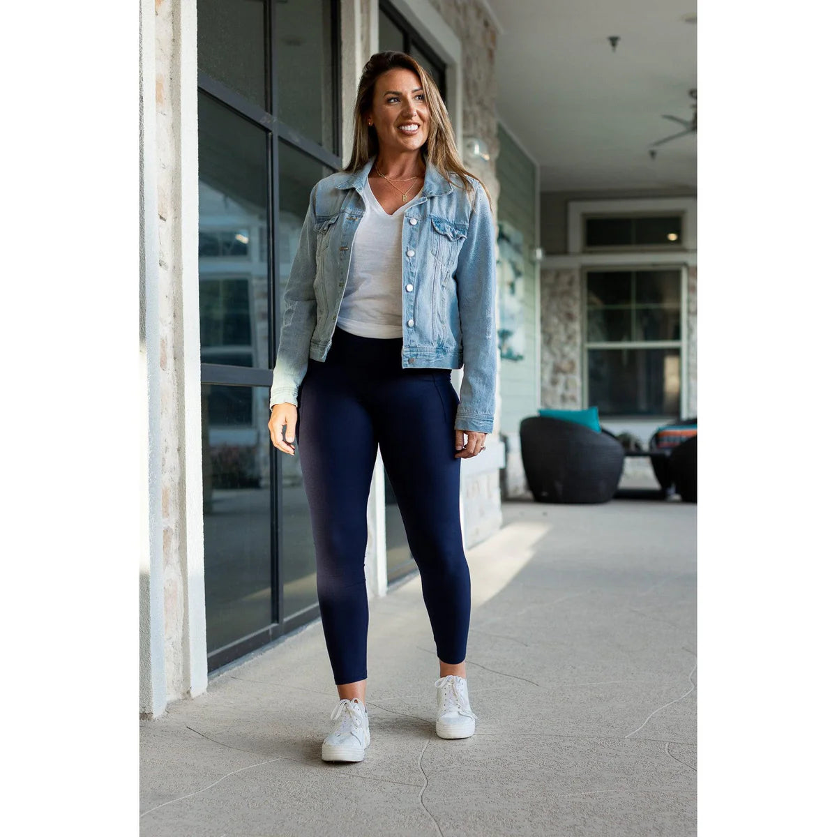 PREORDER NAVY FULL-LENGTH Leggings with POCKET - Luxe Leggings by Julia Rose®