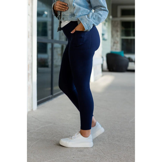PREORDER NAVY FULL-LENGTH Leggings with POCKET - Luxe Leggings by Julia Rose®