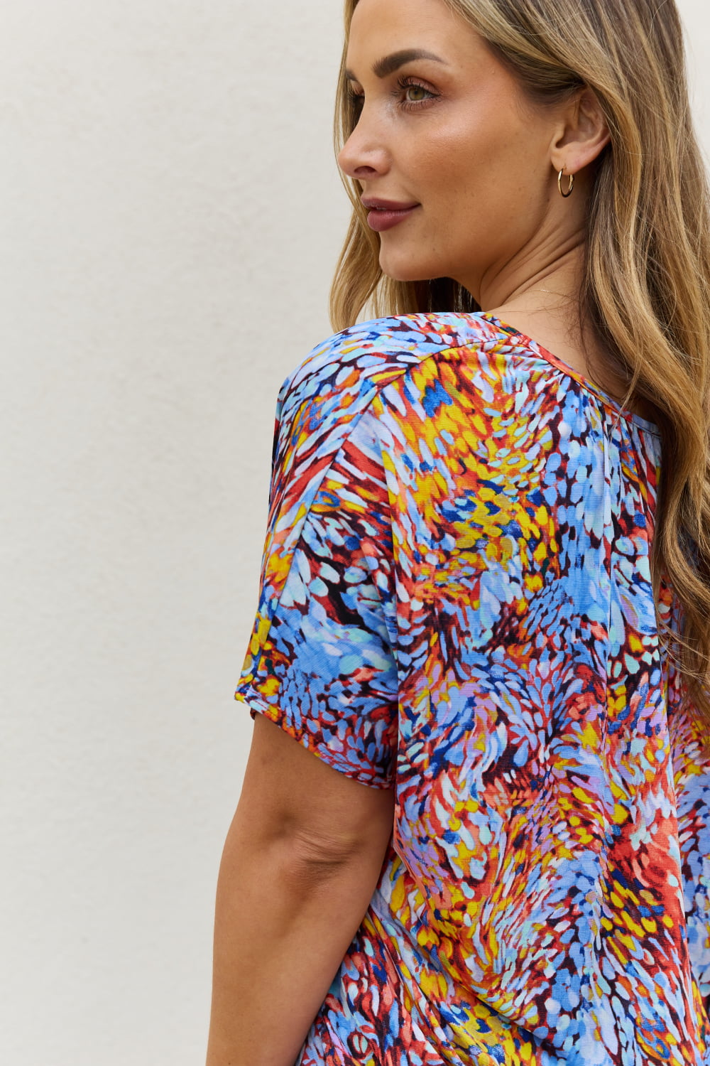 Be Stage Printed Dolman Flowy Top