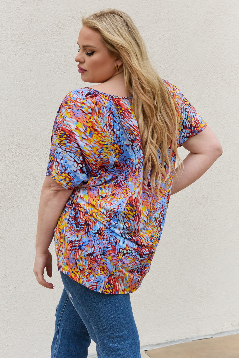 Be Stage Printed Dolman Flowy Top