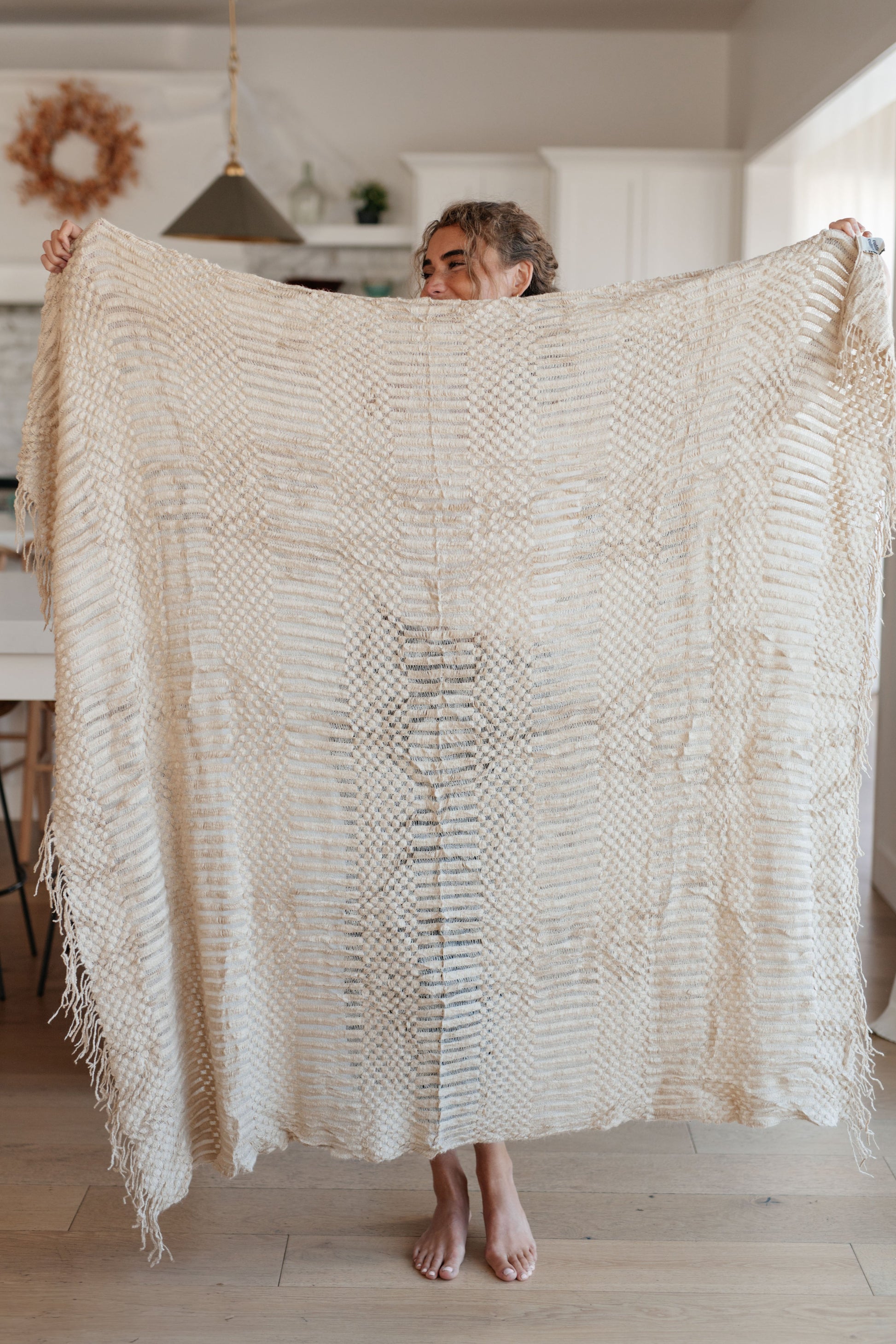 Graham Blanket Single Cuddle Size in Beige - KD Lane