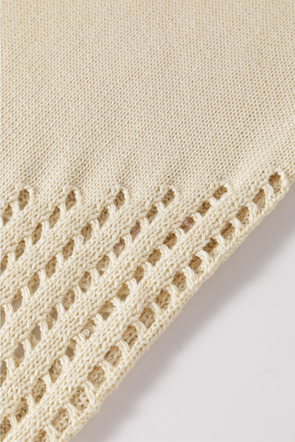 Openwork Round Neck Knit Vest