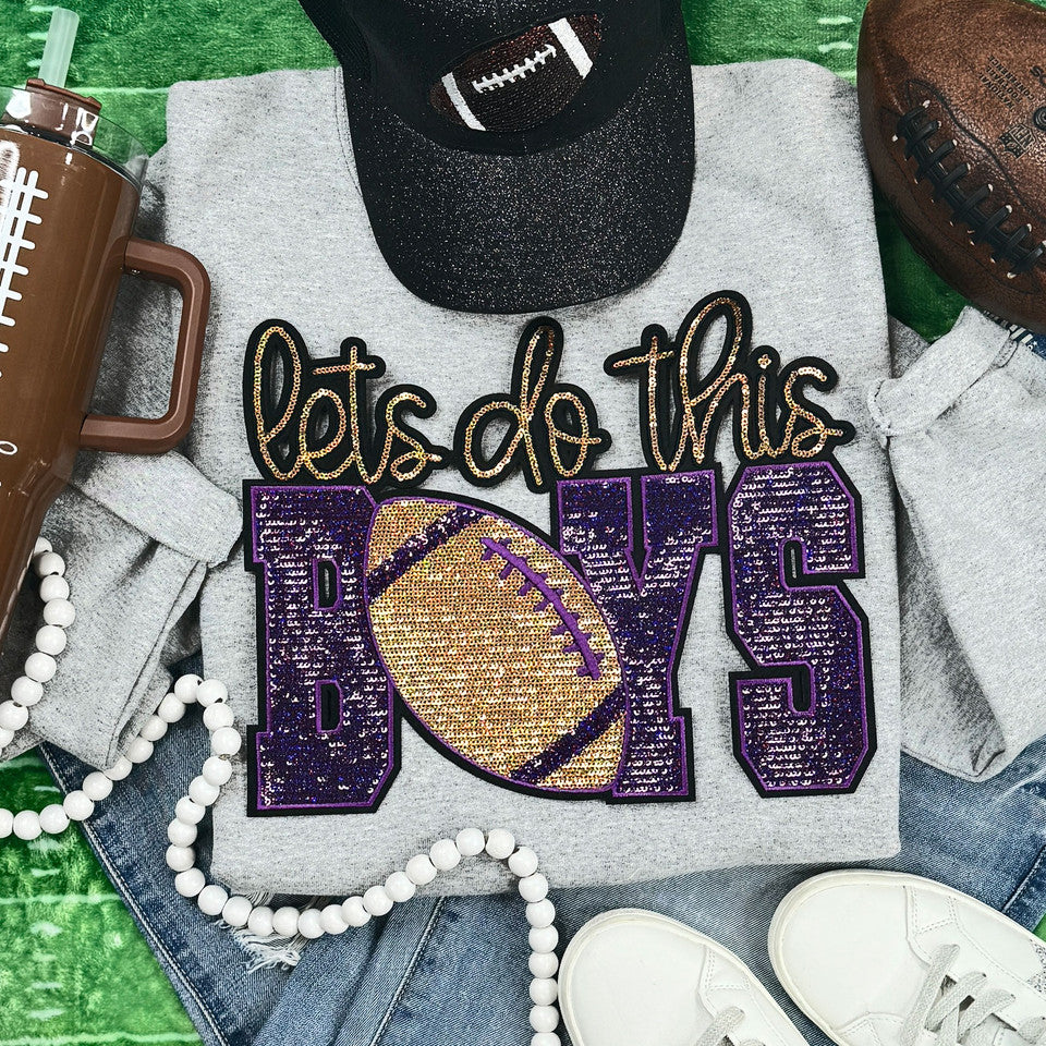 Lets Do This Boys Sequin Crewneck