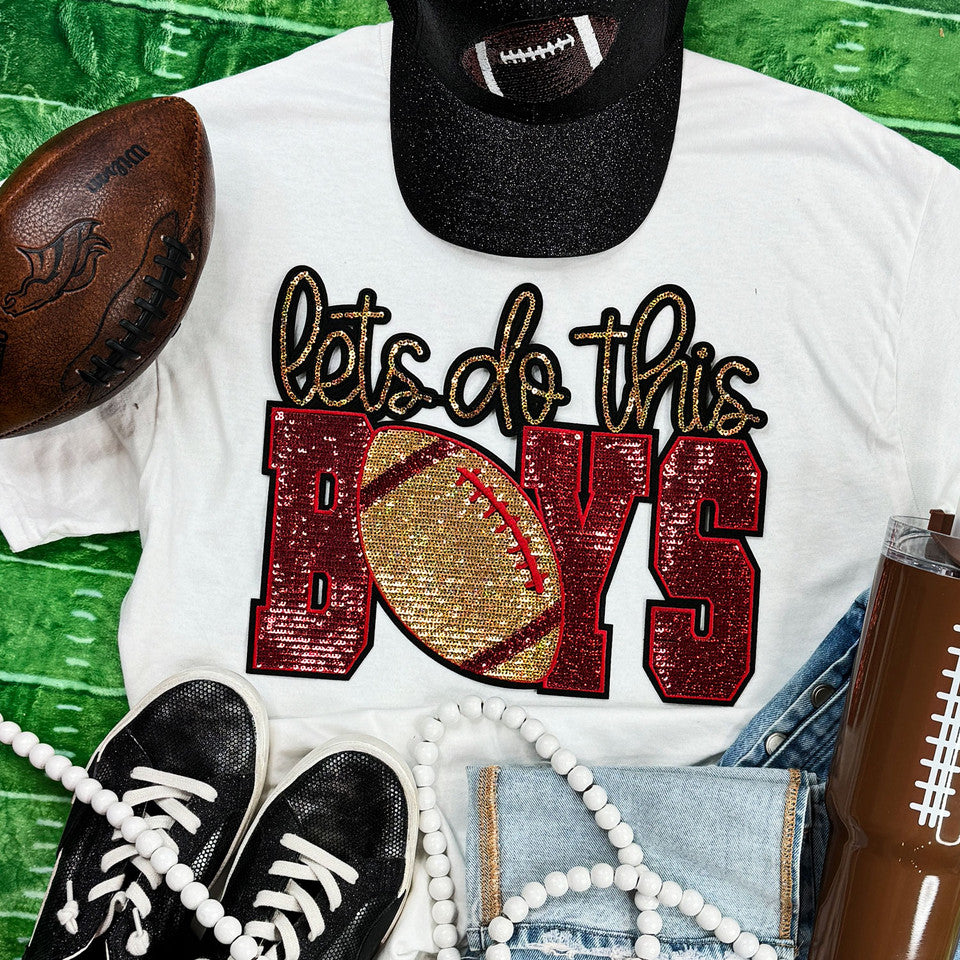 Lets Do This Boys Sequin Crewneck
