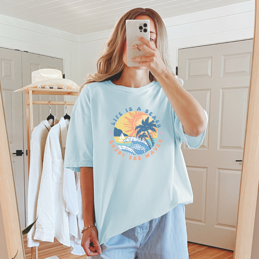 Life is a Beach Enjoy the Waves Graphic Tee - KD Lane