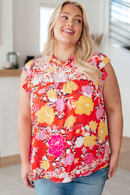 Among The Flowers Floral Top - KD Lane