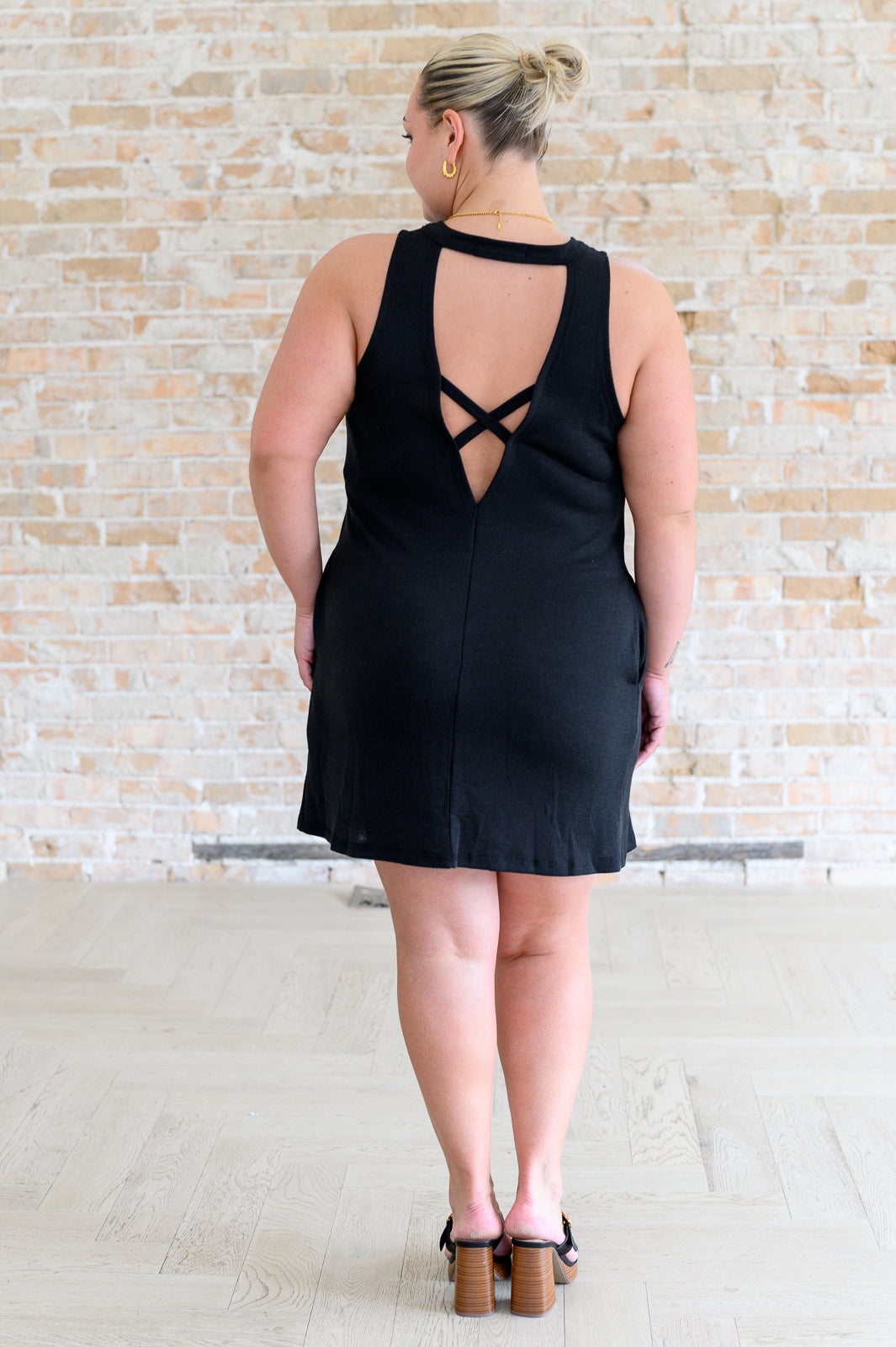Back it Up Crisscross Cut-Out Back Dress - KD Lane