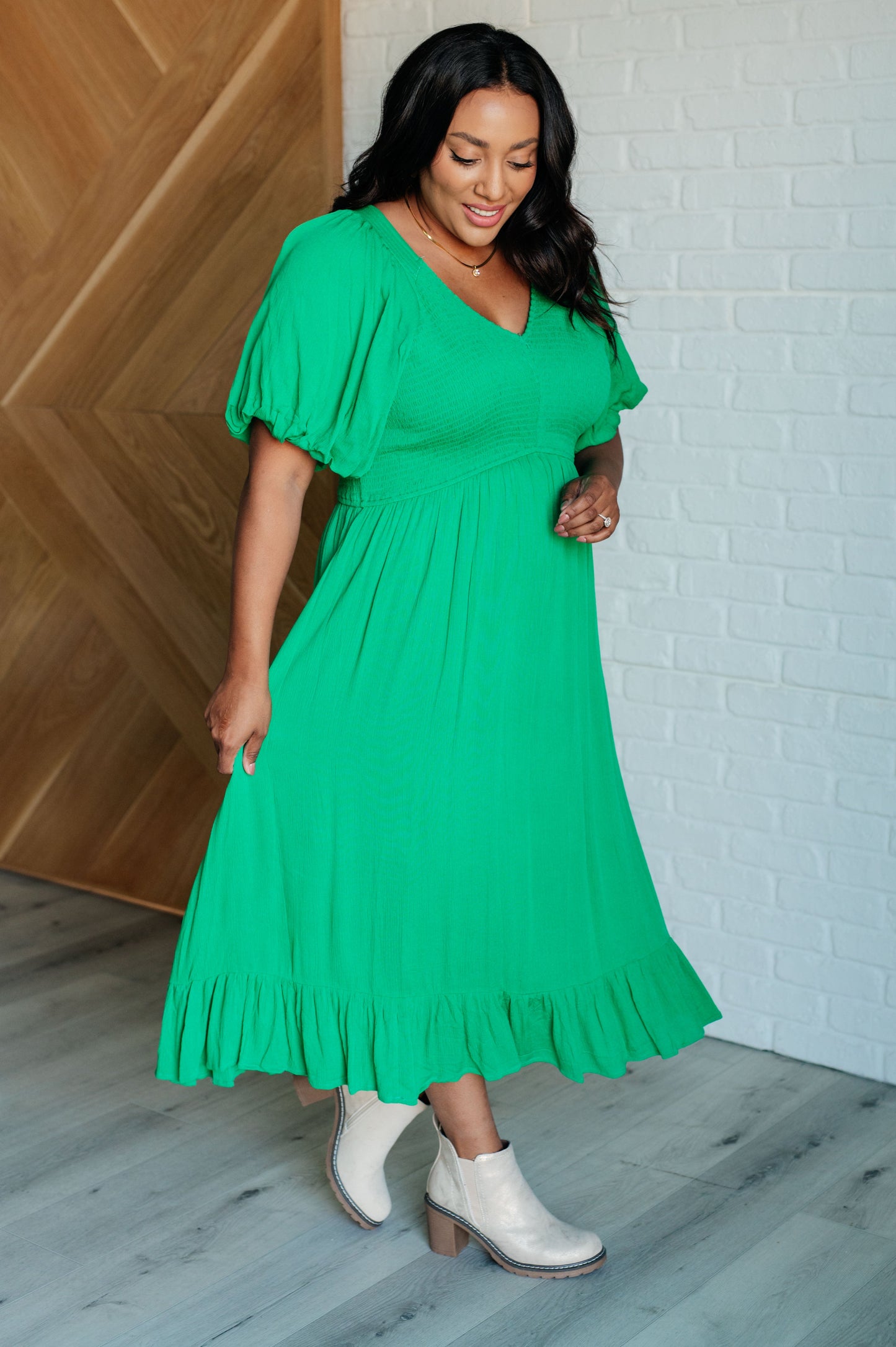 Catch a Cloud and Pin it Down Smocked Bodice Dress - KD Lane