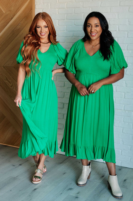 Catch a Cloud and Pin it Down Smocked Bodice Dress - KD Lane