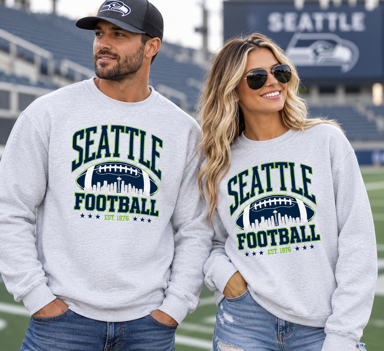 Seattle Football Vintage Crewneck
