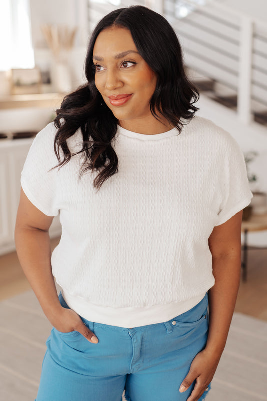Clearly Classic Short Sleeve Top in White - KD Lane