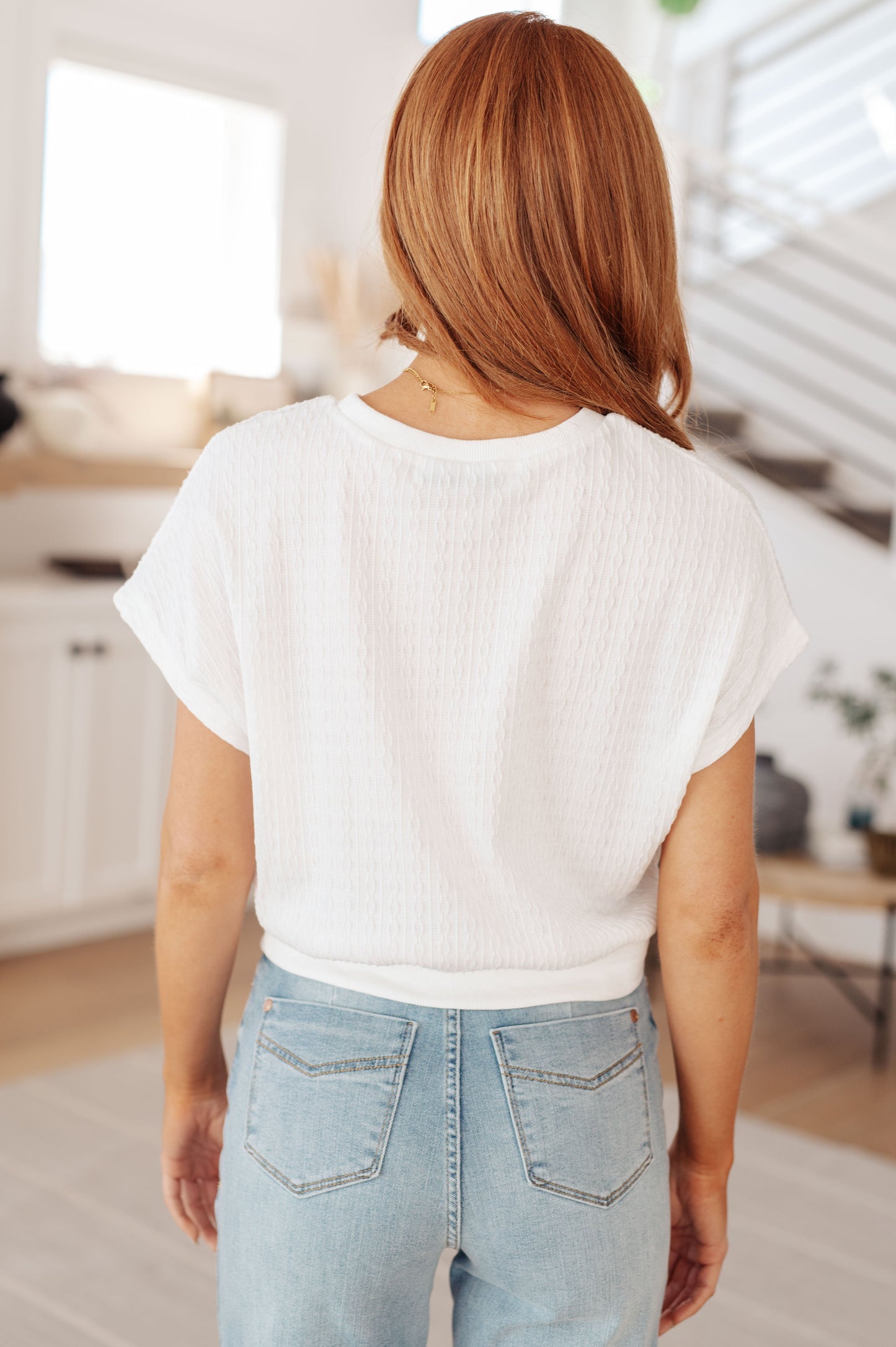 Clearly Classic Short Sleeve Top in White - KD Lane