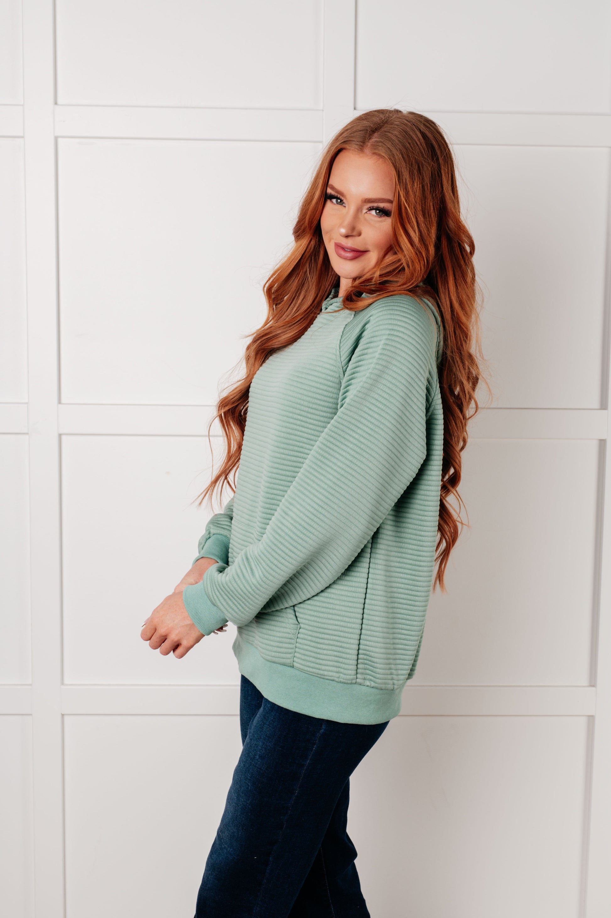 Crosswalk Textured Hoodie in Green - KD Lane