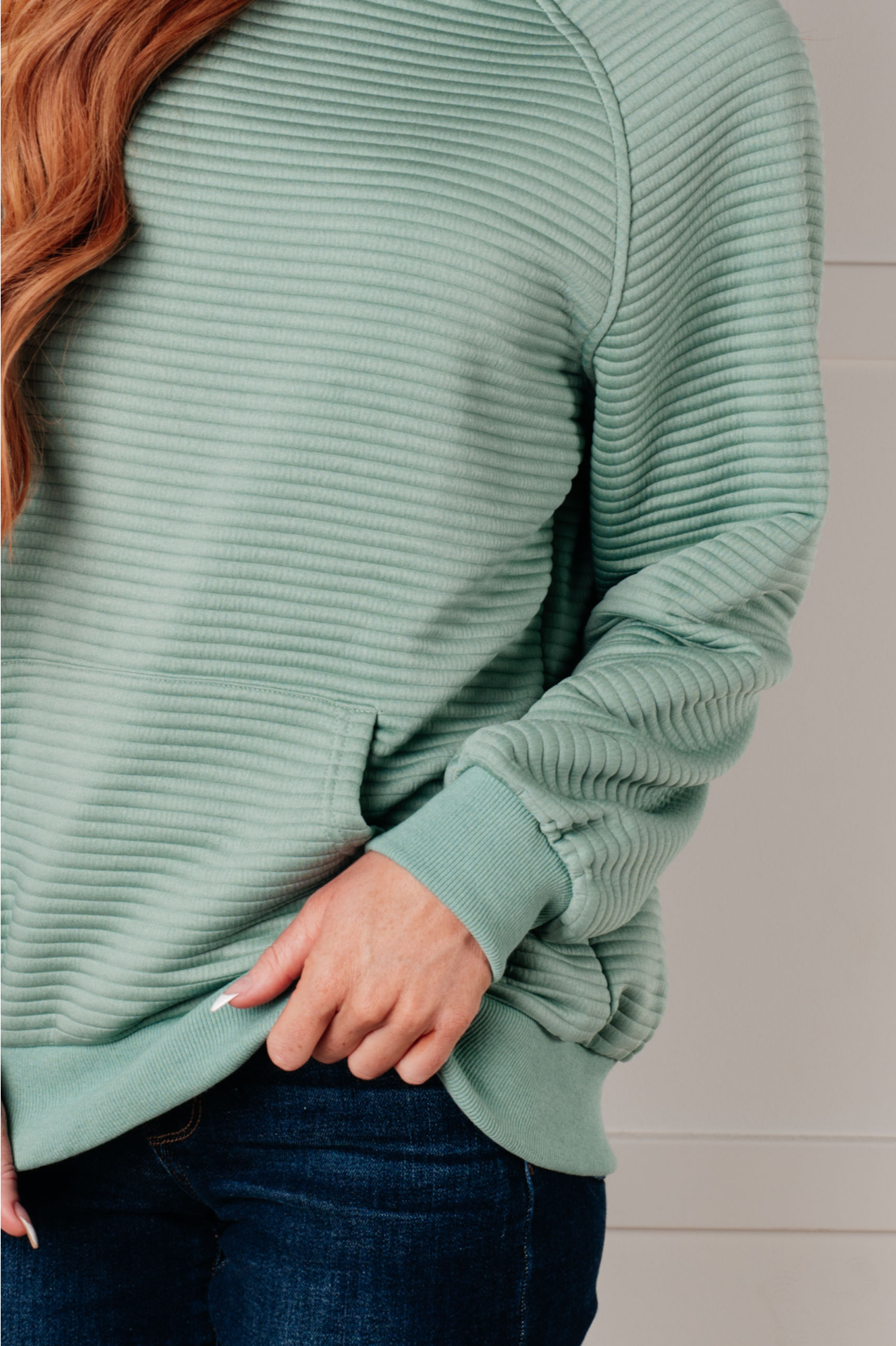 Crosswalk Textured Hoodie in Green - KD Lane