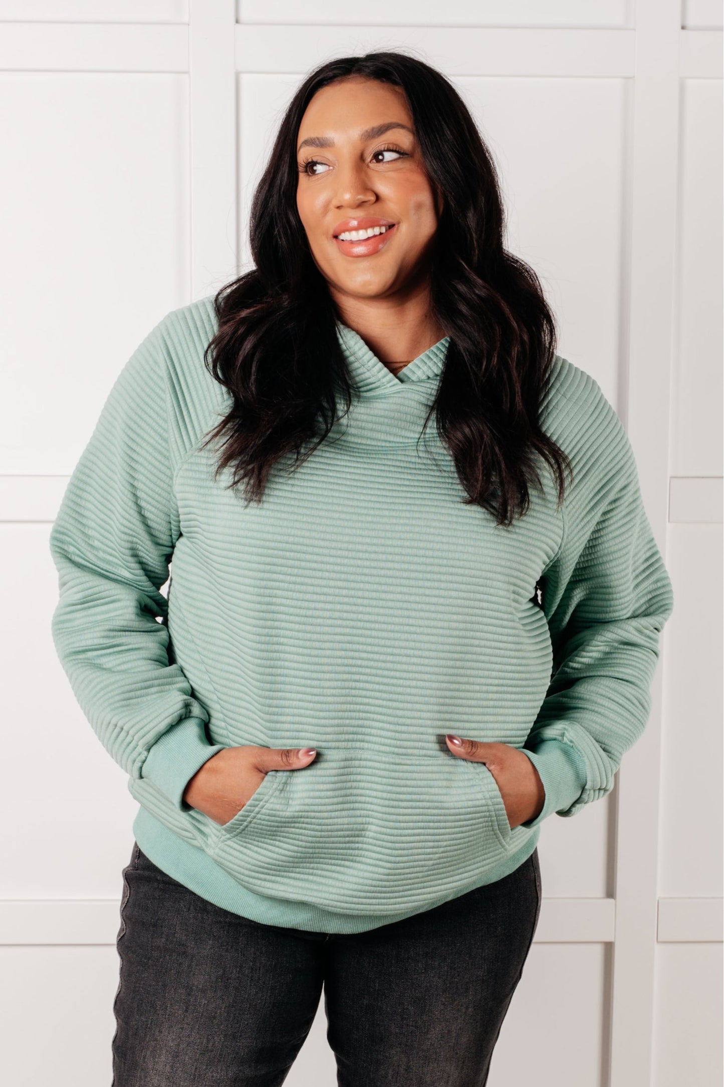 Crosswalk Textured Hoodie in Green - KD Lane