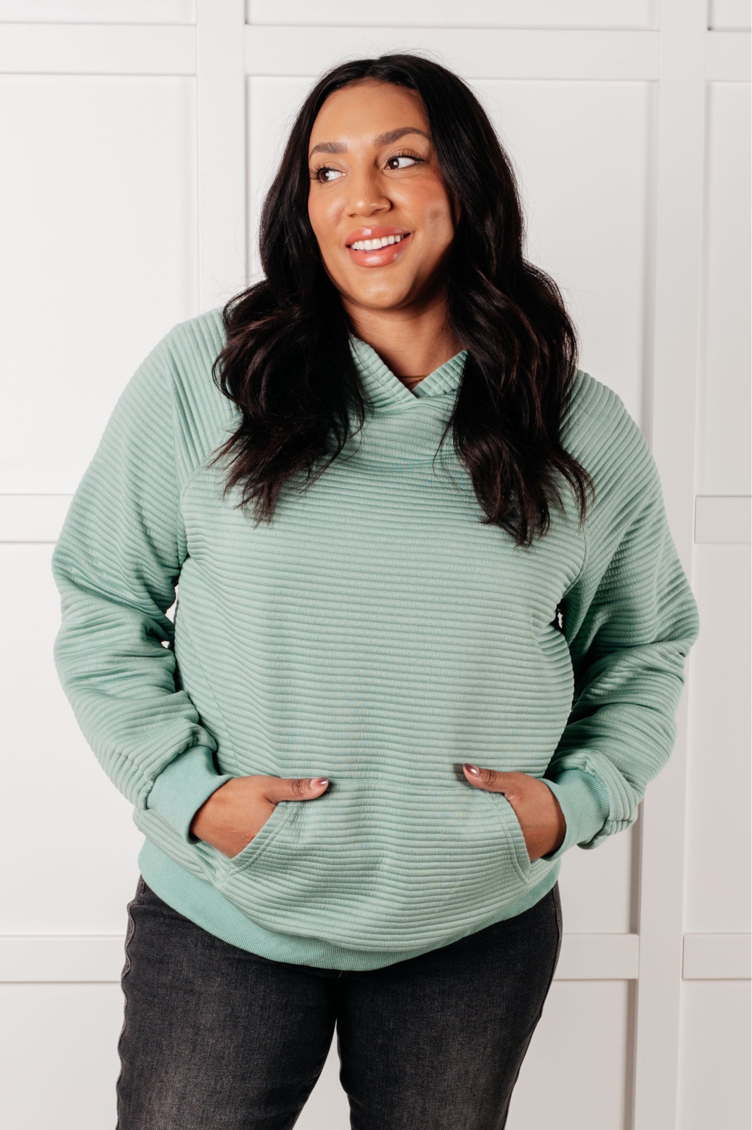 Crosswalk Textured Hoodie in Green - KD Lane