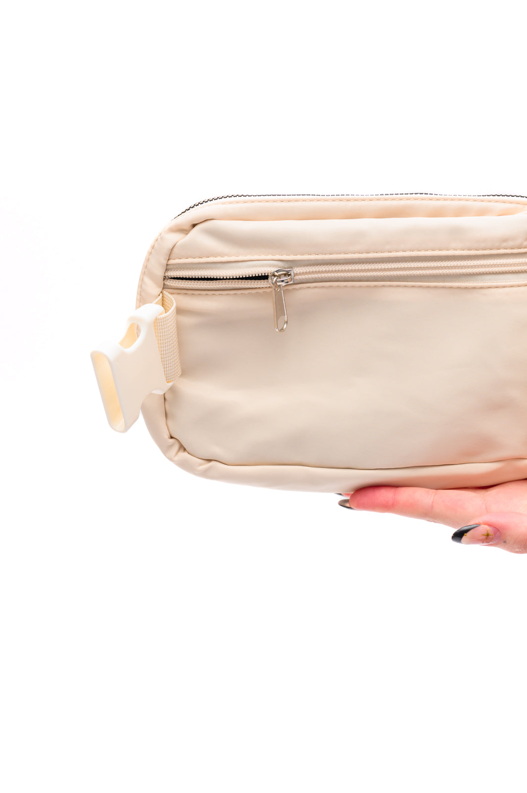 Everywhere I Go Crossbody Belt Bag in Ivory - KD Lane