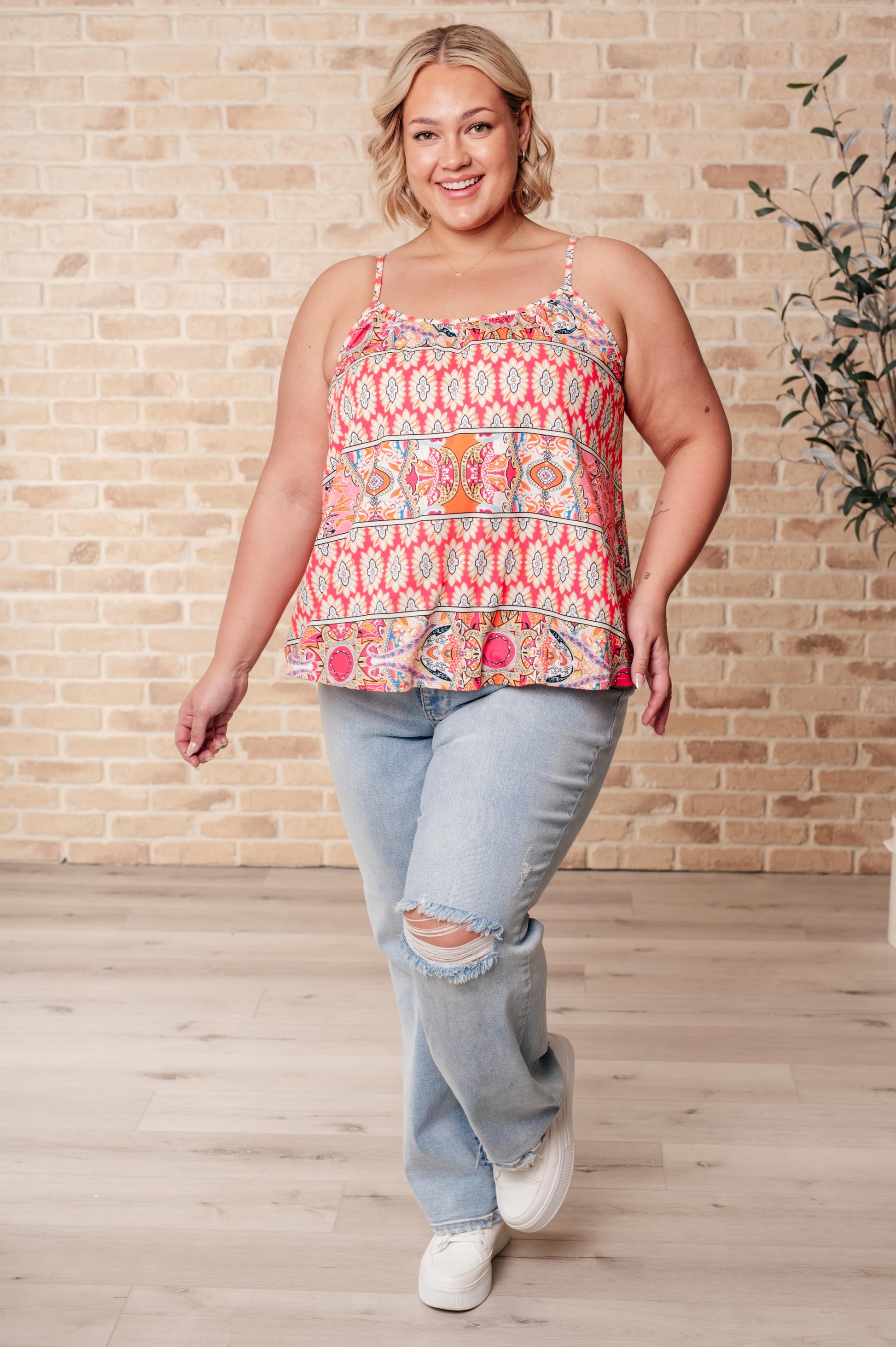 Free Spirited Mixed Print Tank - KD Lane