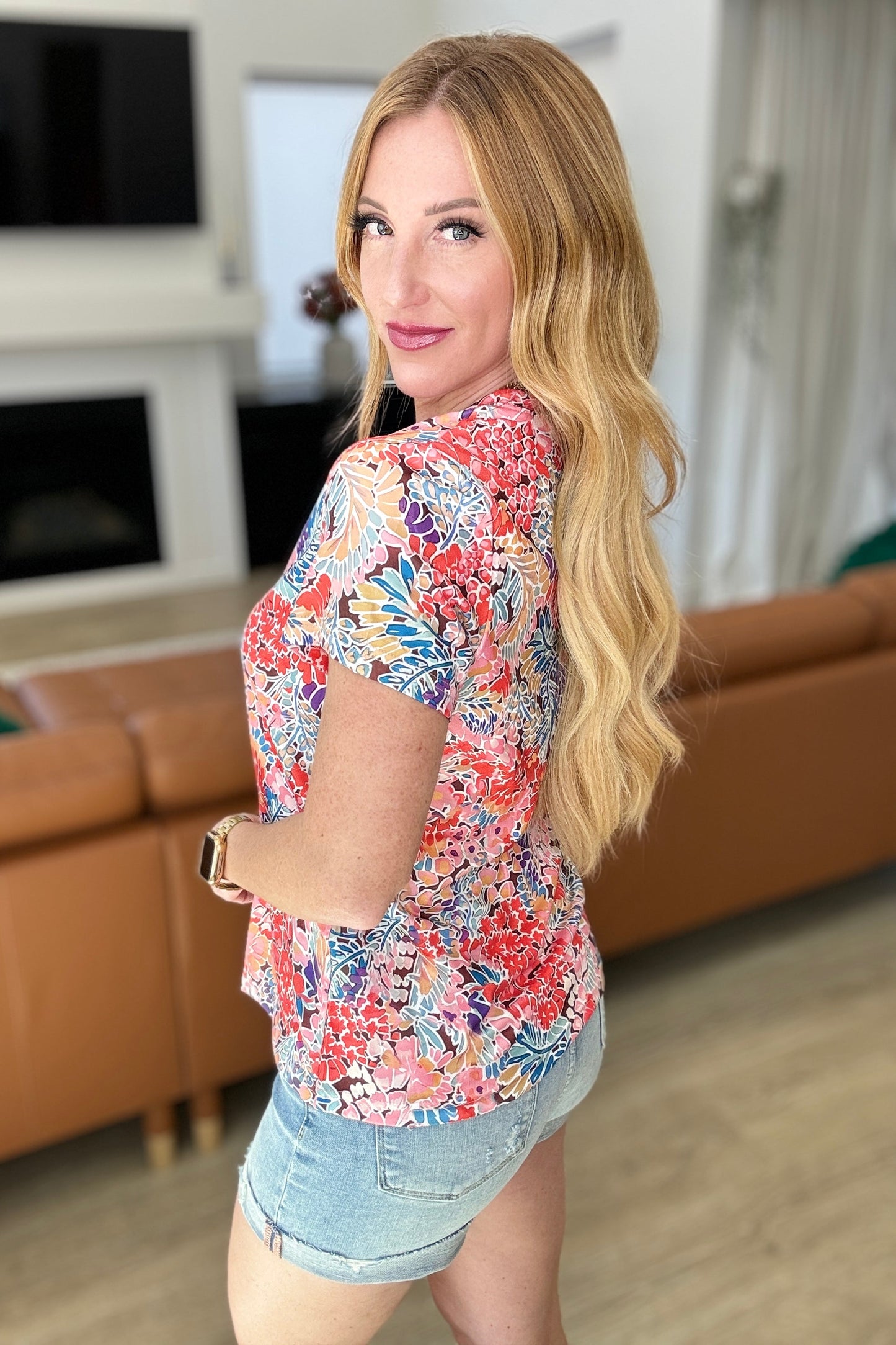 Flowers Everywhere Floral Top - KD Lane