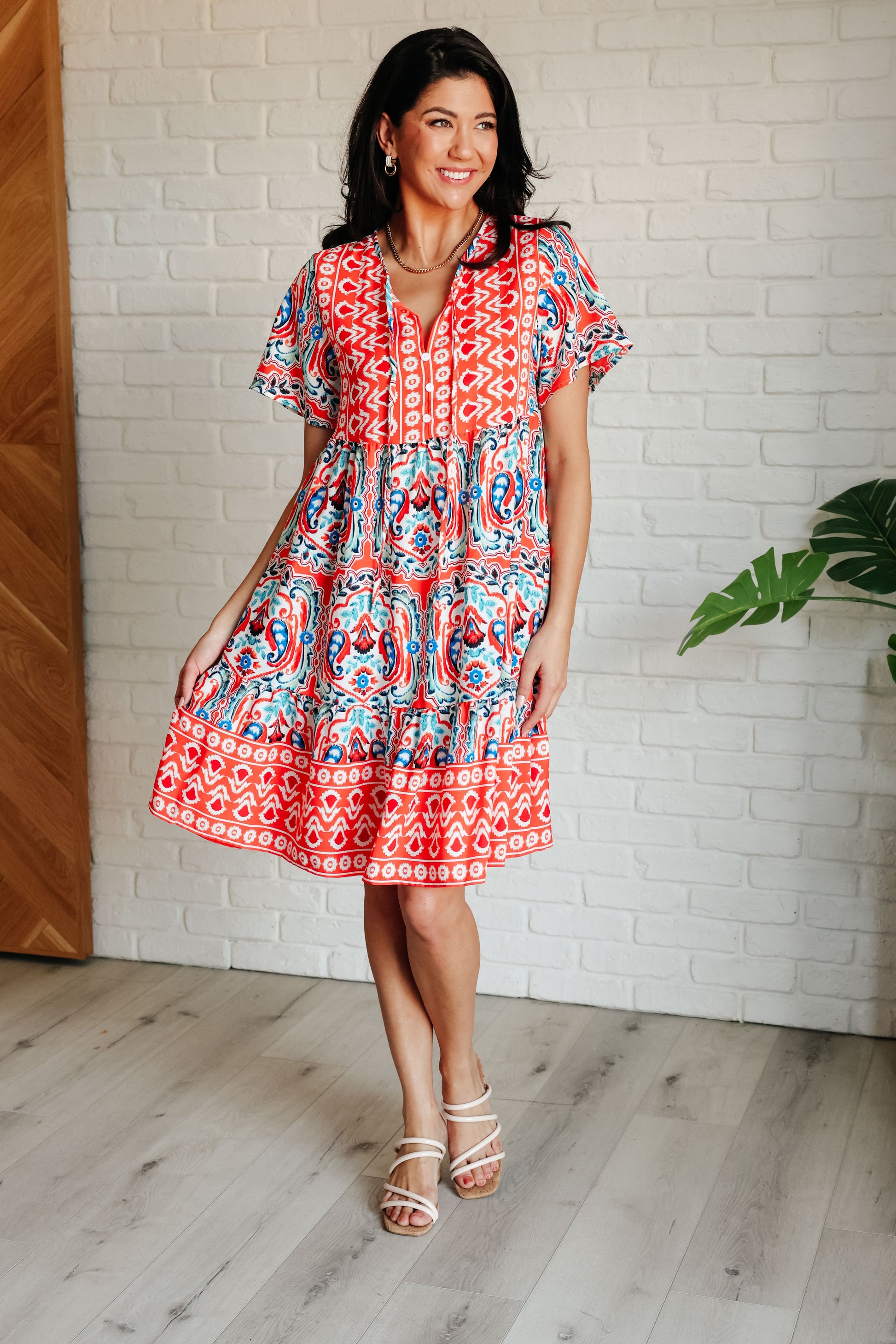 Journey On Mixed Print Dress - KD Lane
