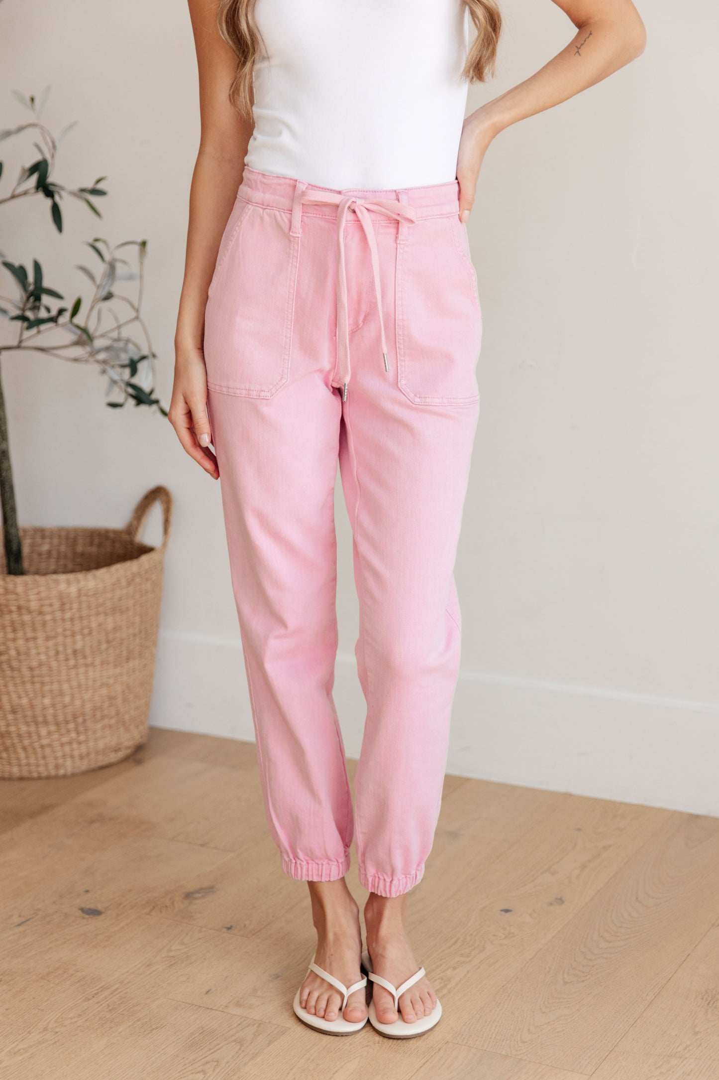 Regina High Rise Garment Dyed Denim Jogger - KD Lane