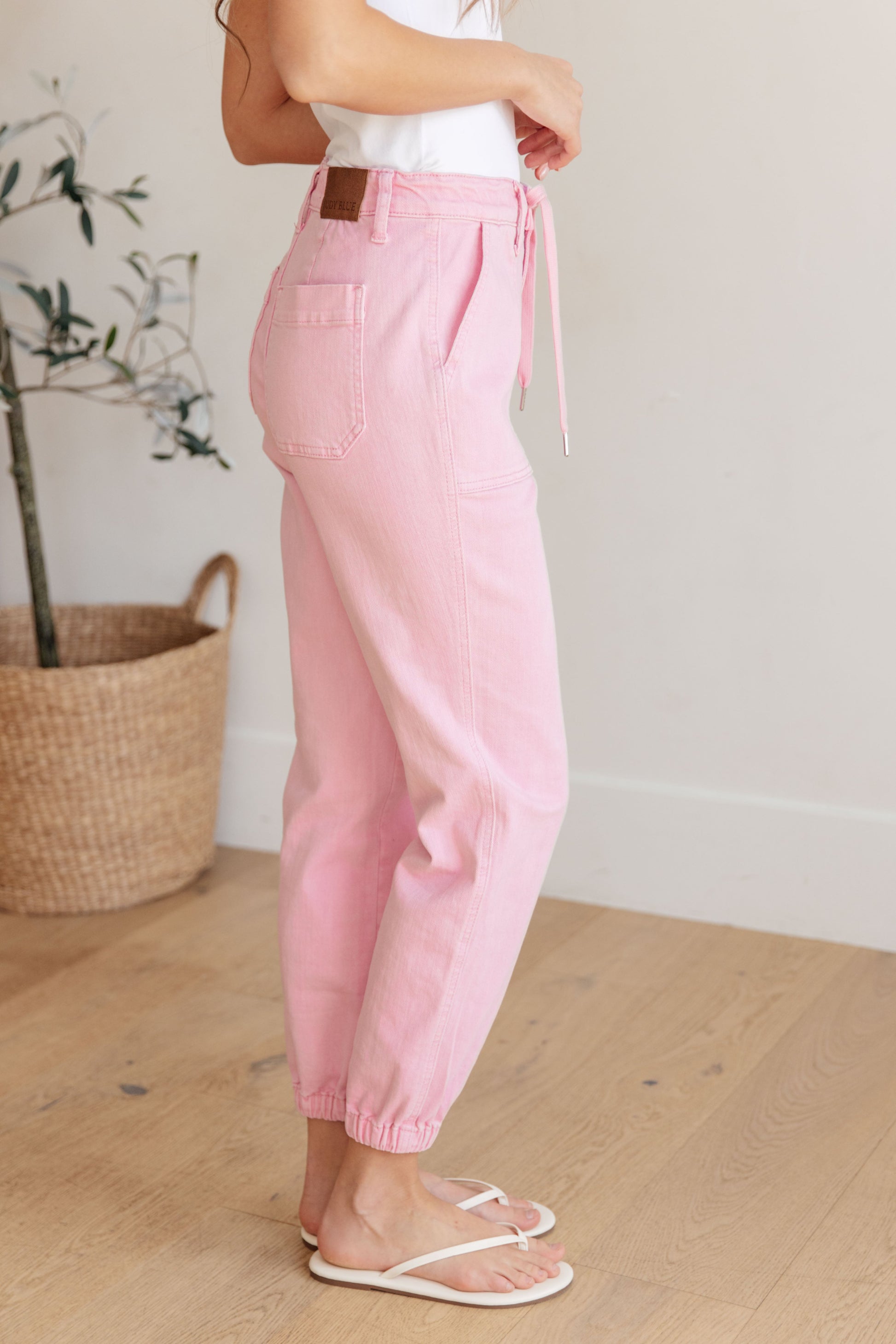 Regina High Rise Garment Dyed Denim Jogger - KD Lane