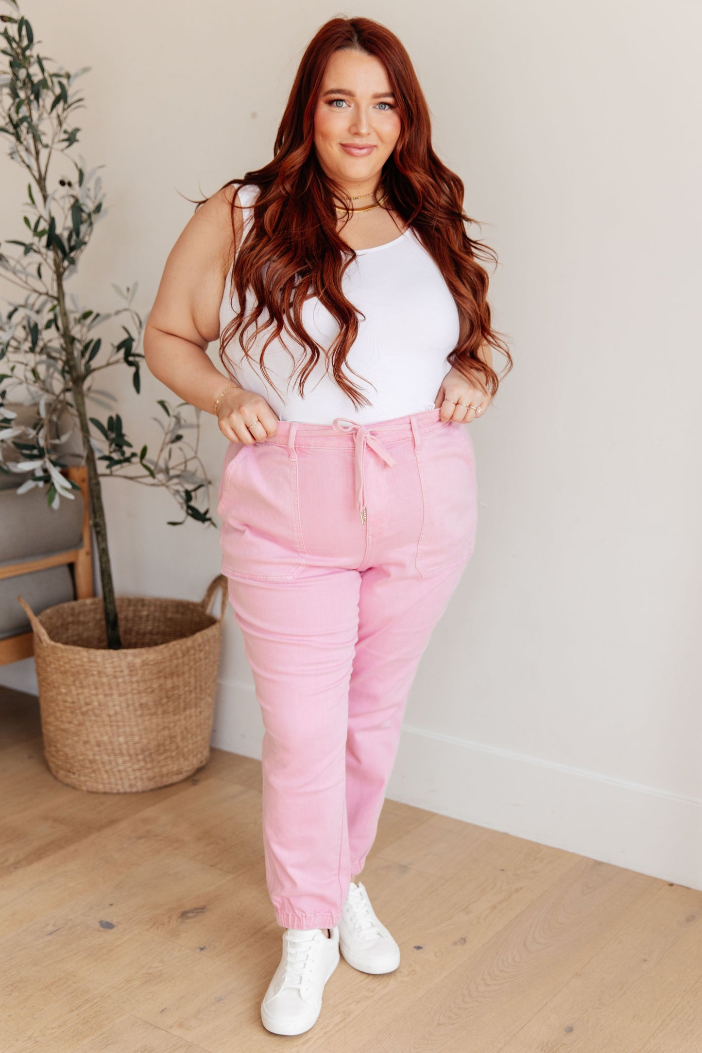Regina High Rise Garment Dyed Denim Jogger - KD Lane