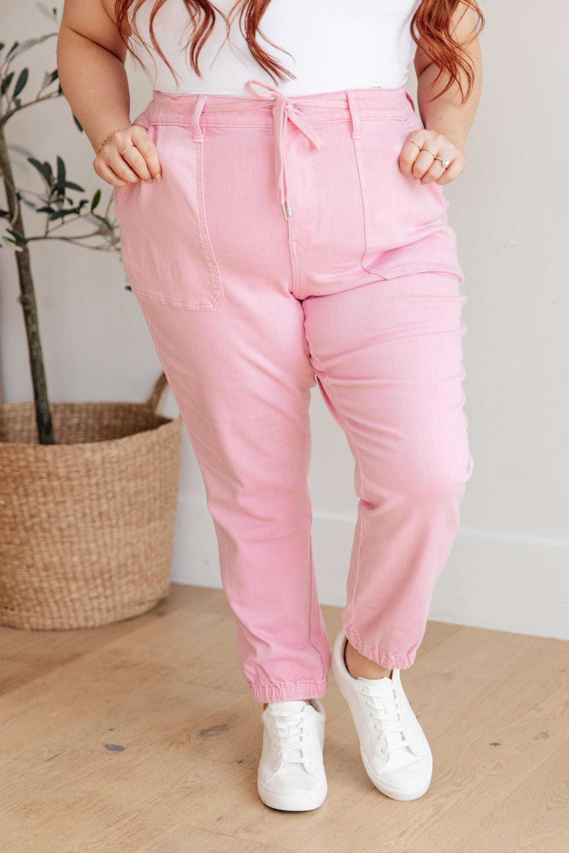 Regina High Rise Garment Dyed Denim Jogger - KD Lane