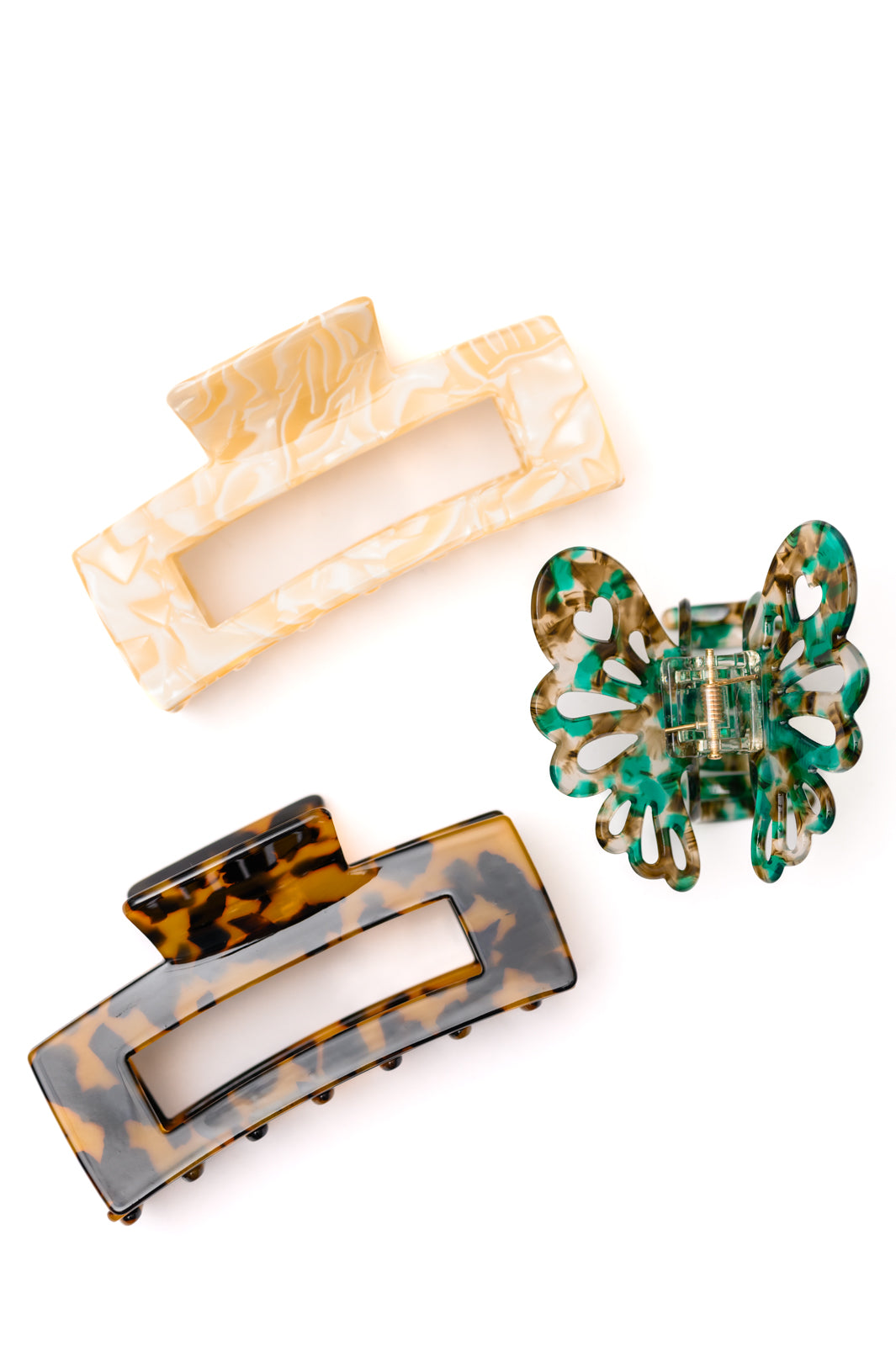 Large Marble Claw Clip Set of 3 - KD Lane