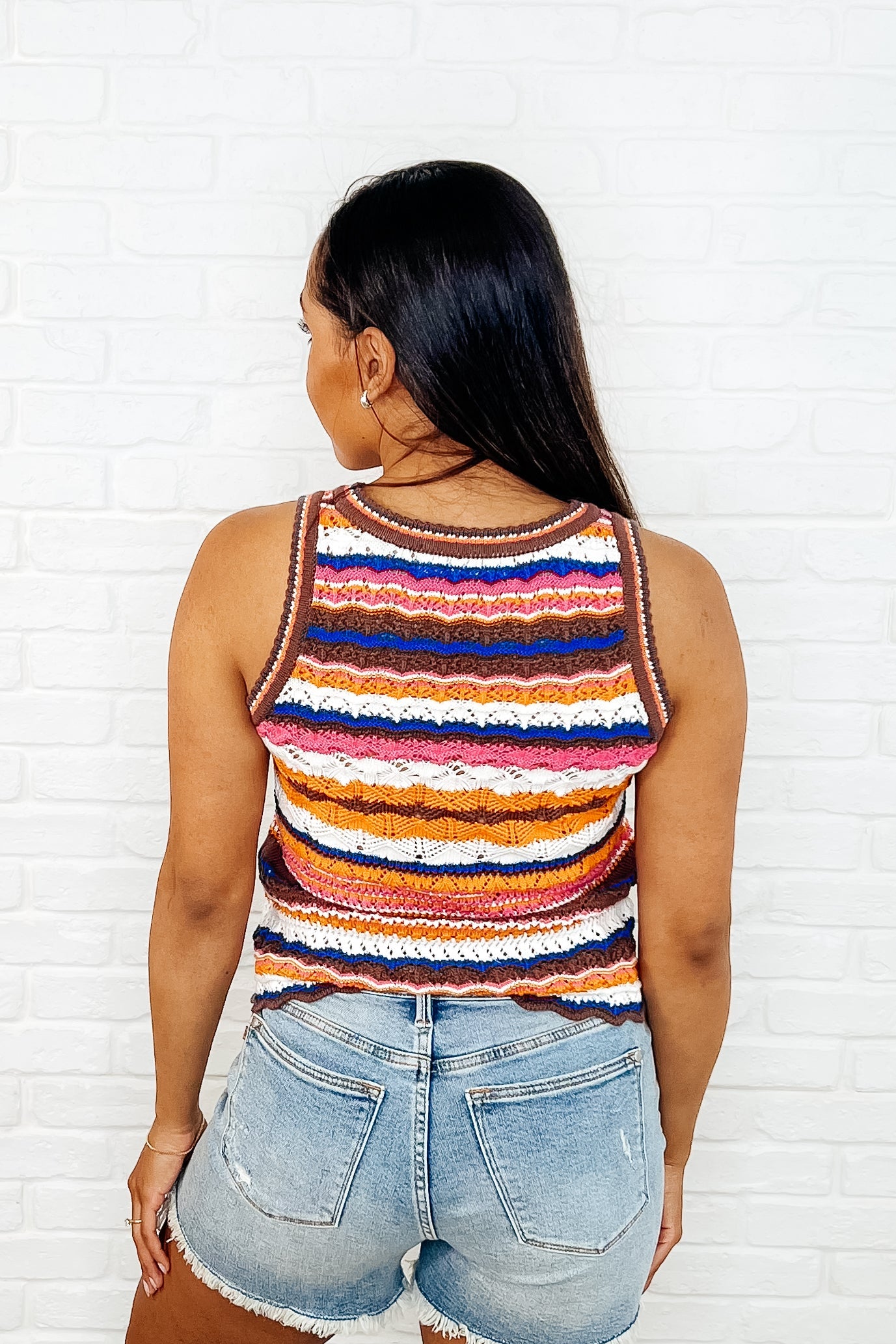 Max Aura Points Striped Knit Tank - KD Lane