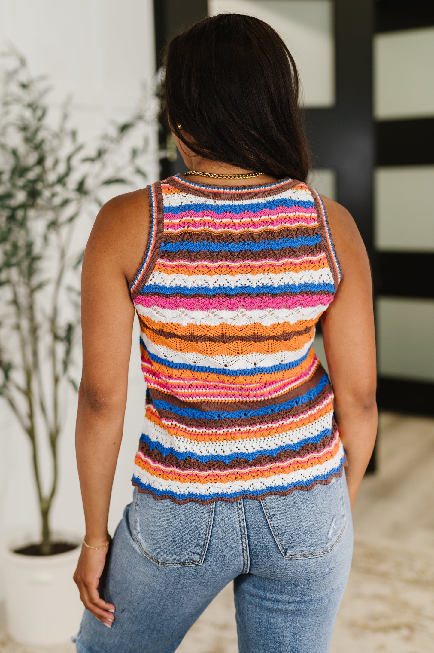 Max Aura Points Striped Knit Tank - KD Lane