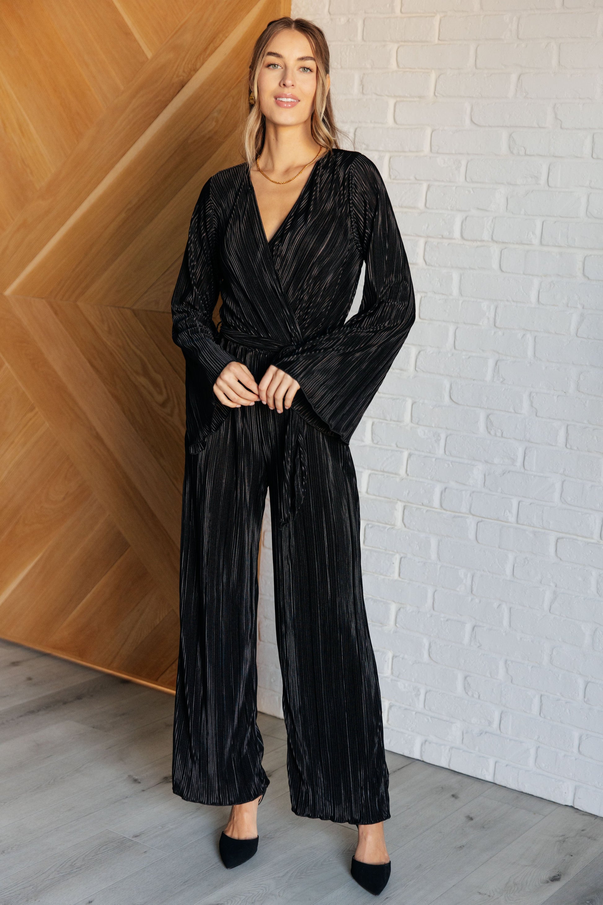 Night Out Plisse Jumpsuit - KD Lane