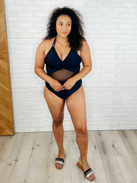 Palma Mesh Detail Halter Swimsuit - KD Lane