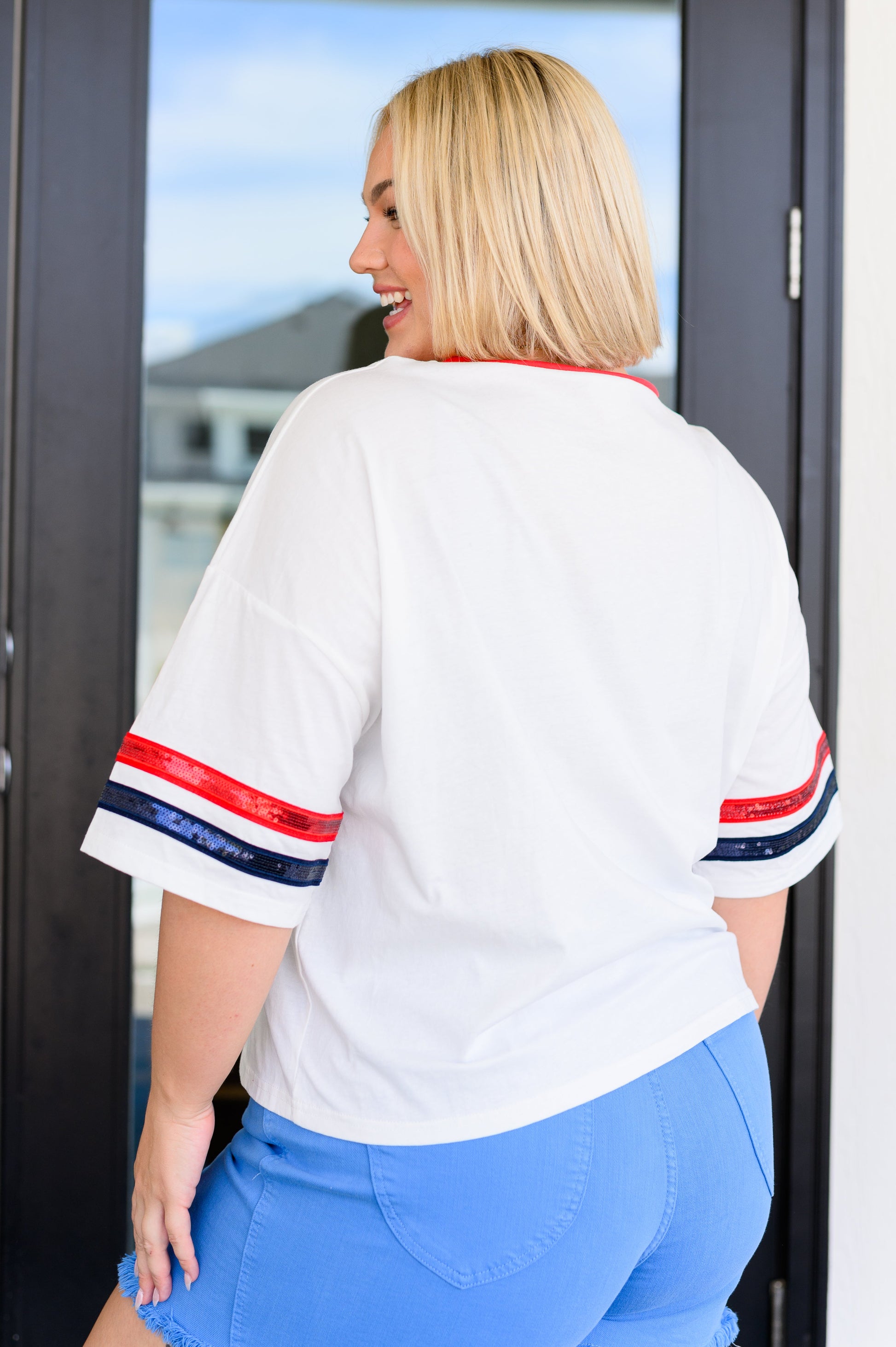Party In The USA Drop Shoulder Top - KD Lane