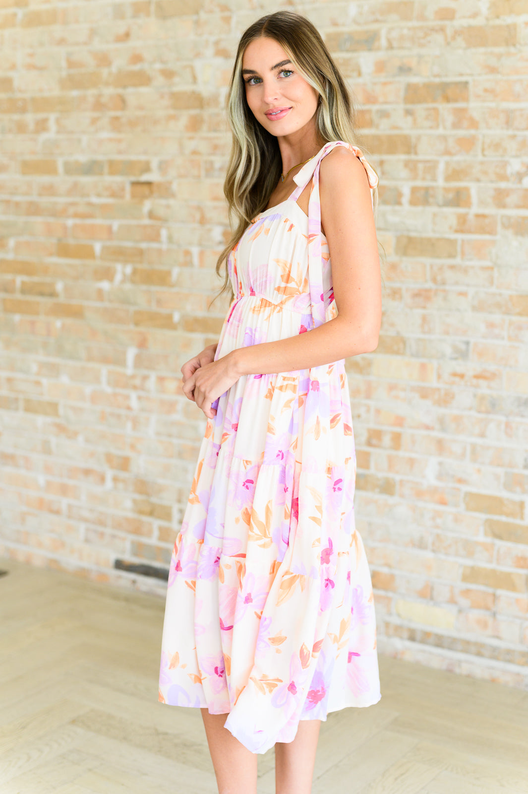 Pastel Petals Floral Midi Dress - KD Lane
