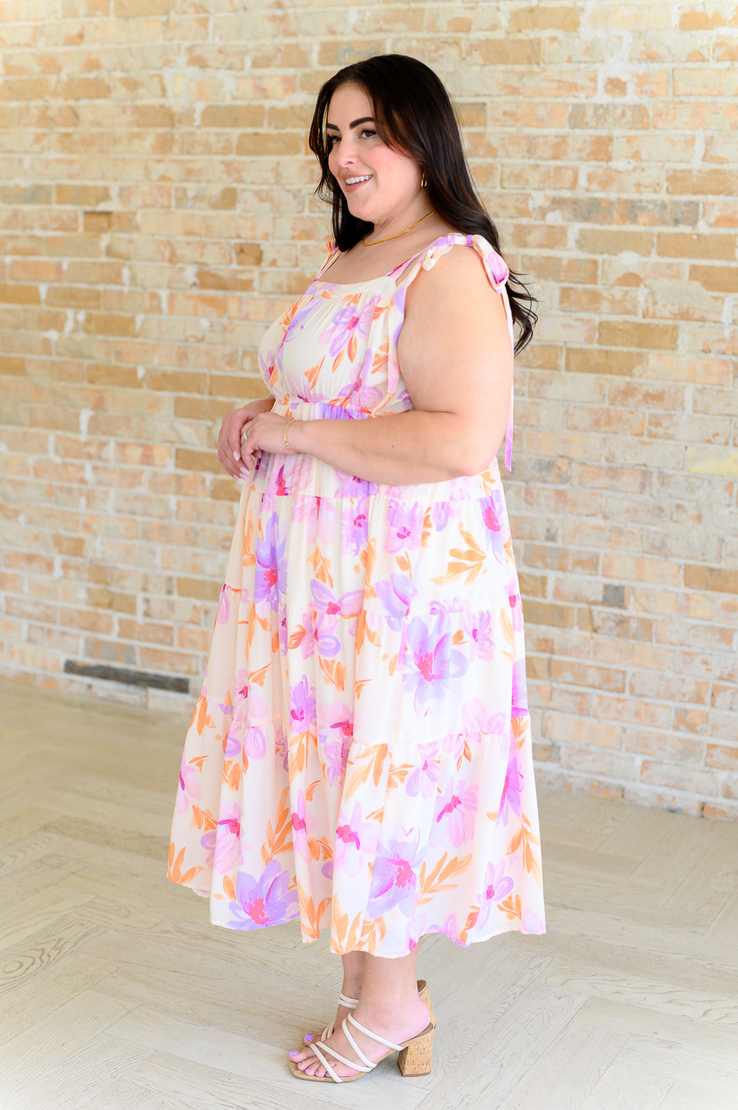 Pastel Petals Floral Midi Dress - KD Lane
