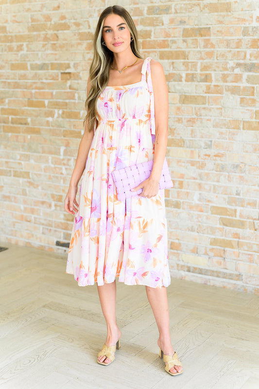 Pastel Petals Floral Midi Dress - KD Lane
