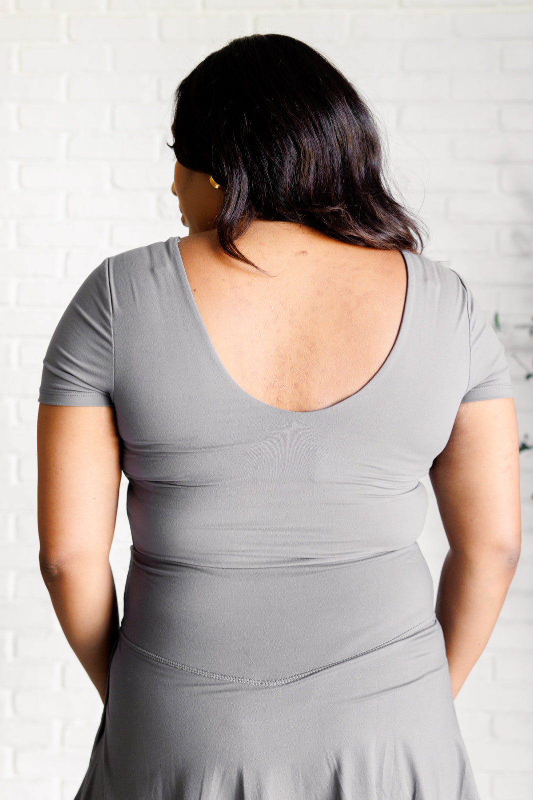They're Not Like Us Square Neck Bodysuit in Titanium - KD Lane