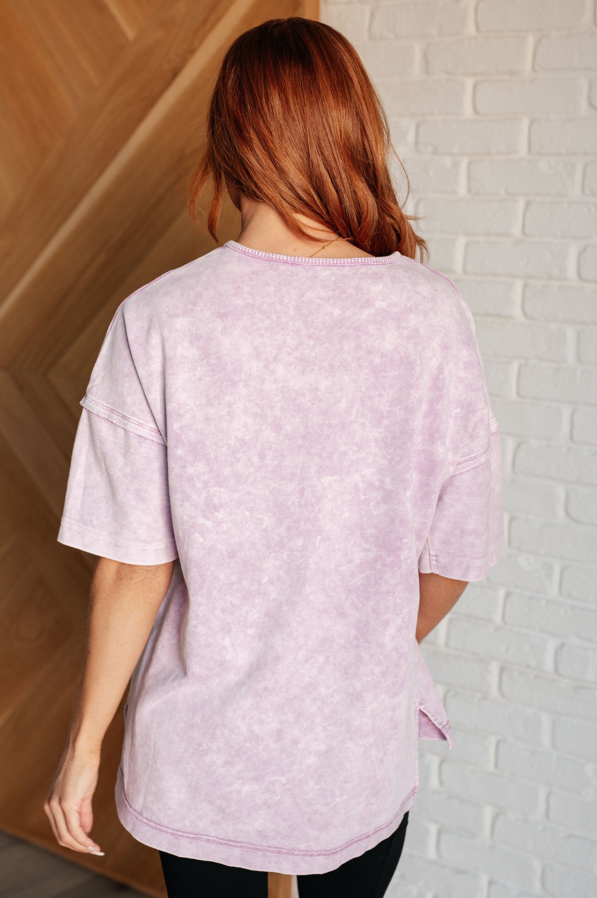 Unbothered Mineral Wash Top in Orchid Petal - KD Lane