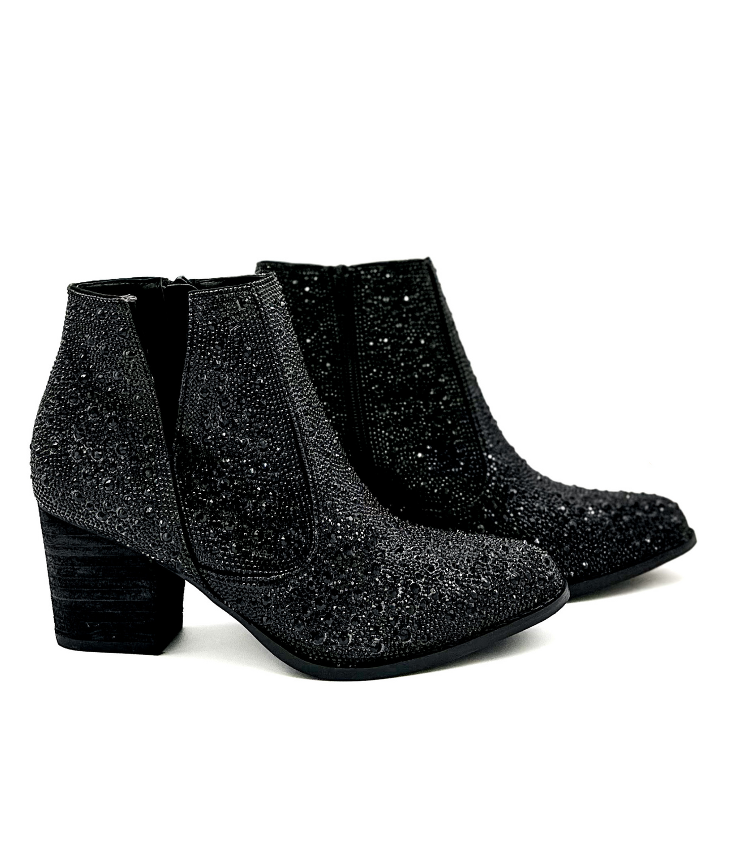 Shine Star Rhinestone Bootie in Black - KD Lane