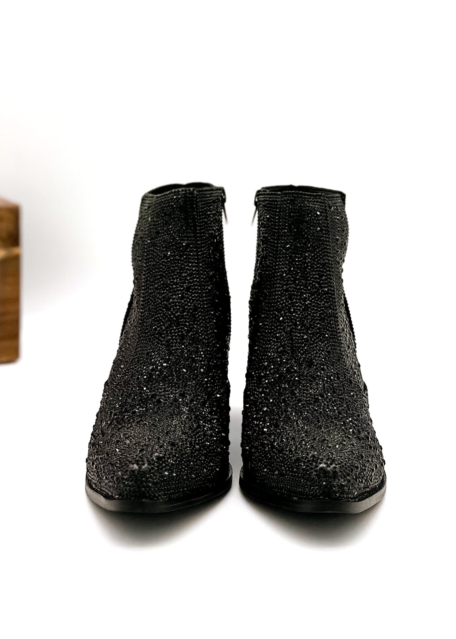 Shine Star Rhinestone Bootie in Black - KD Lane