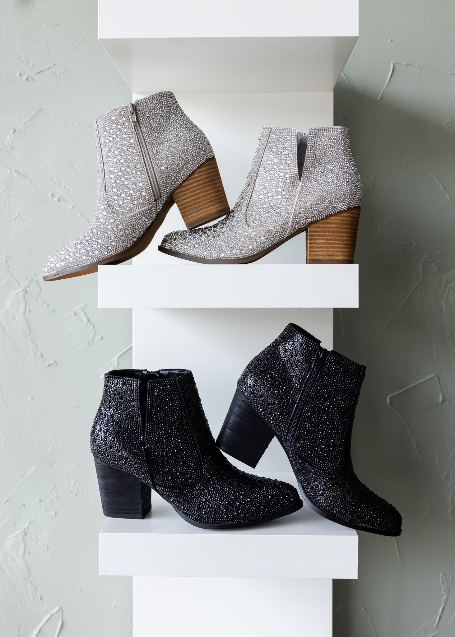 Shine Star Rhinestone Bootie in Black - KD Lane