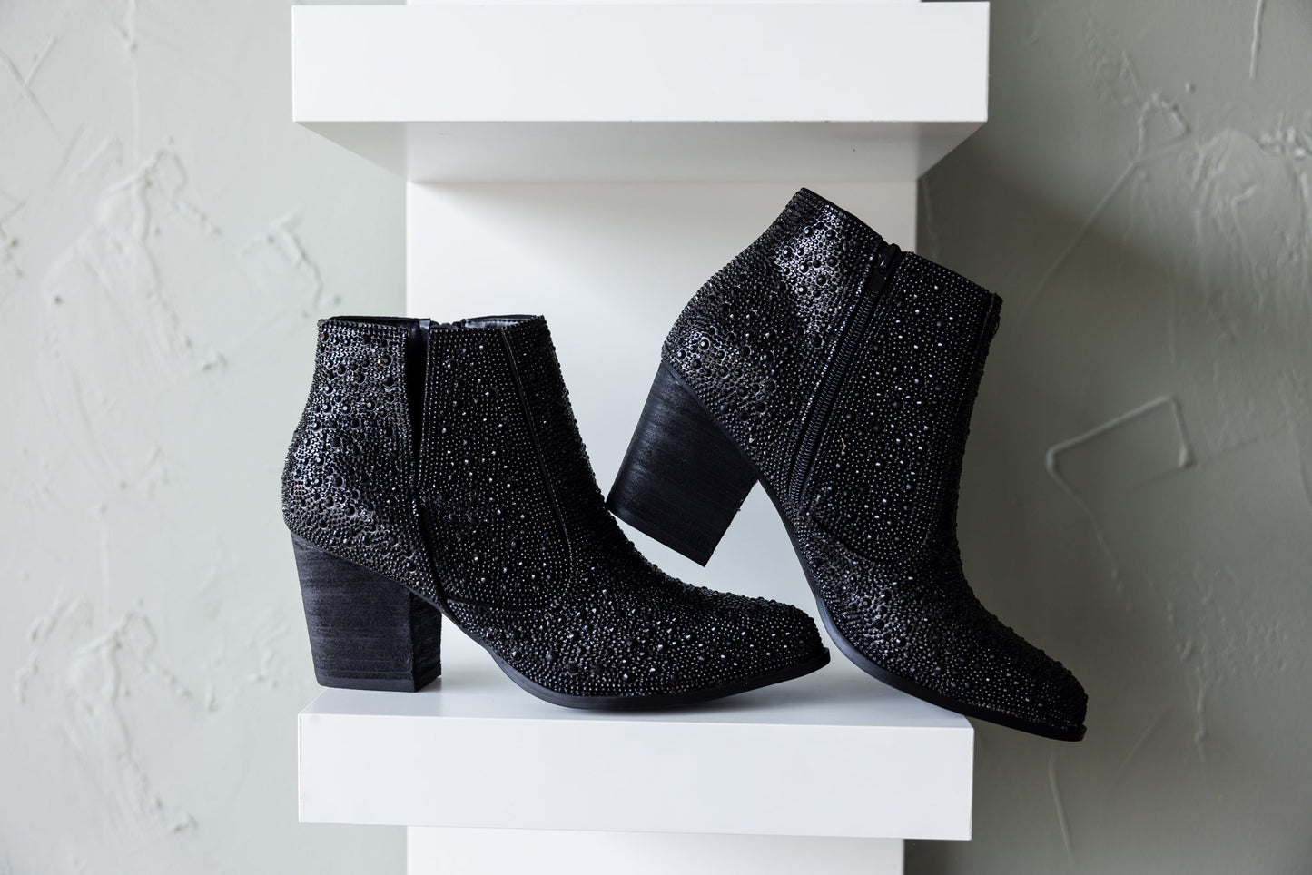 Shine Star Rhinestone Bootie in Black - KD Lane
