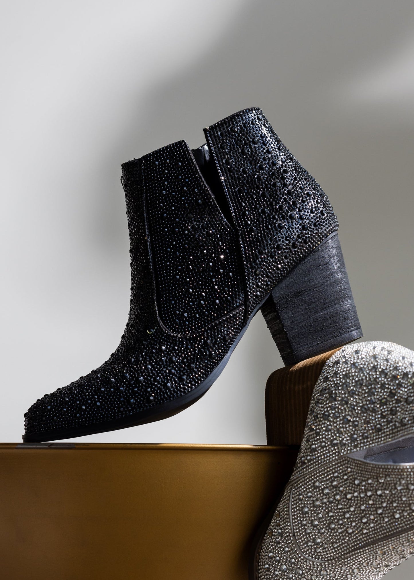 Shine Star Rhinestone Bootie in Black - KD Lane