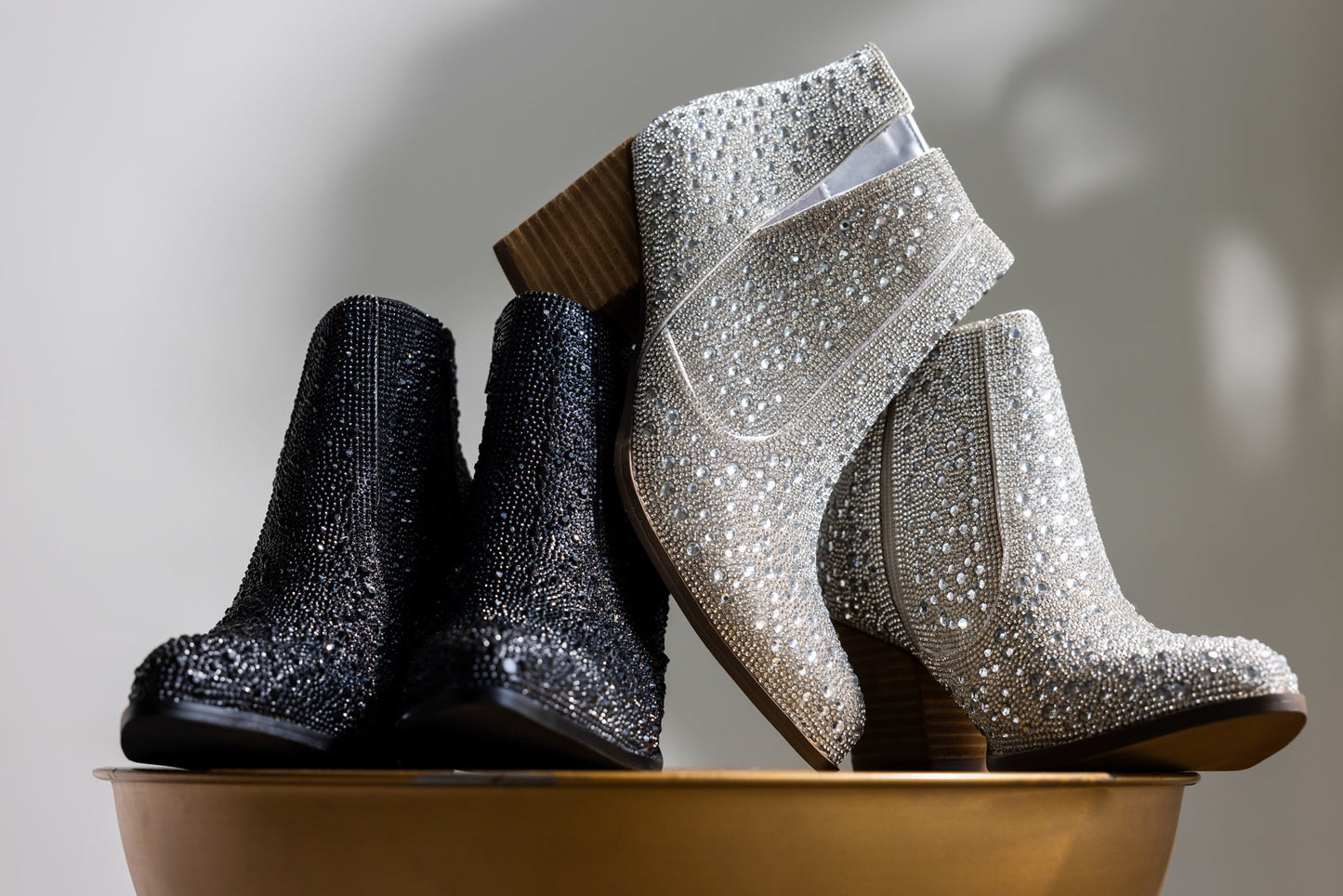 Shine Star Rhinestone Bootie in Black - KD Lane