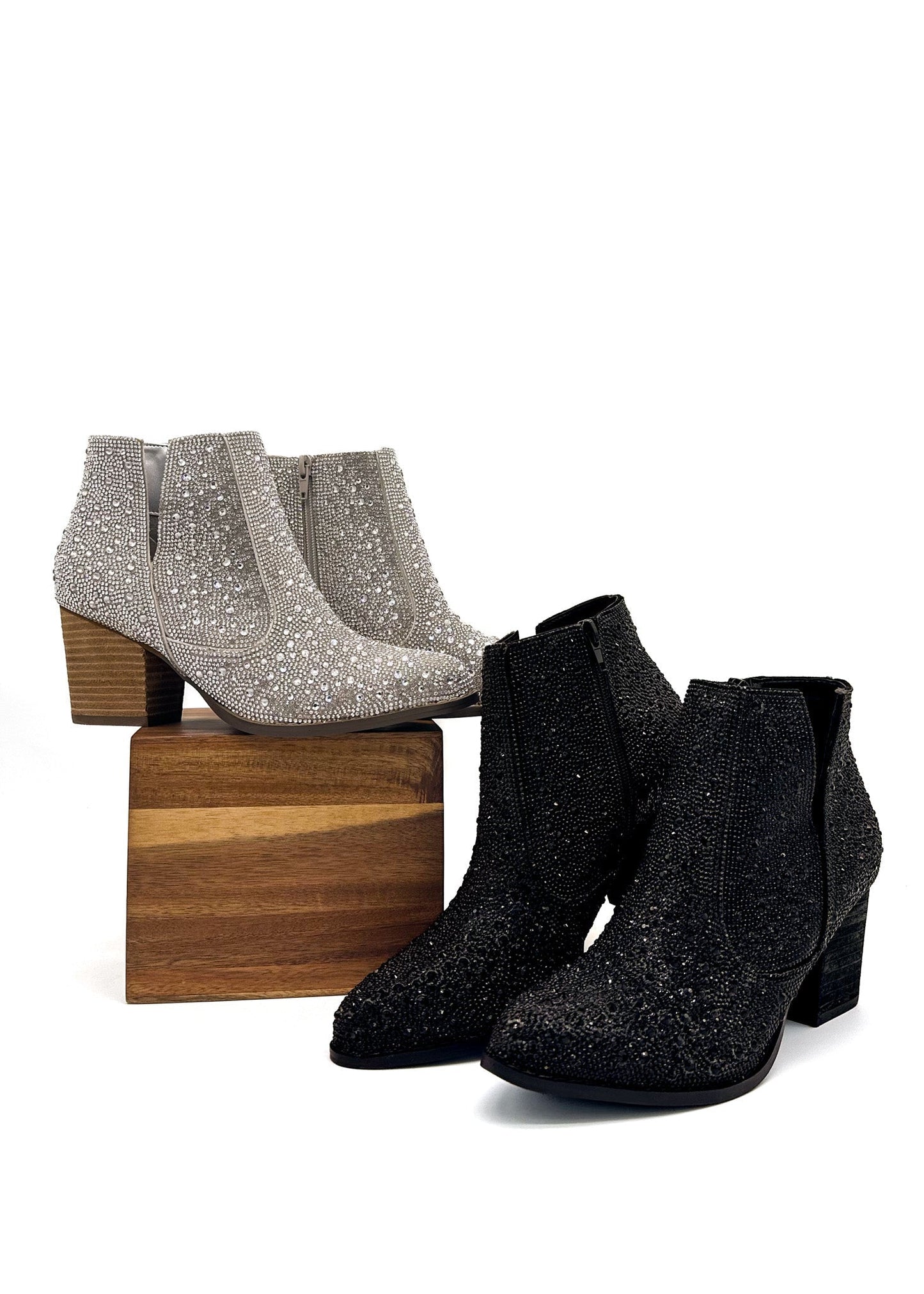 Shine Star Rhinestone Bootie in Black - KD Lane