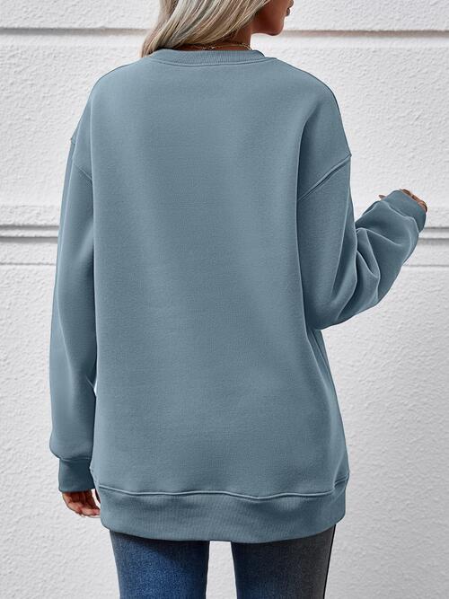 Graphic Round Neck Long Sleeve Sweatshirt